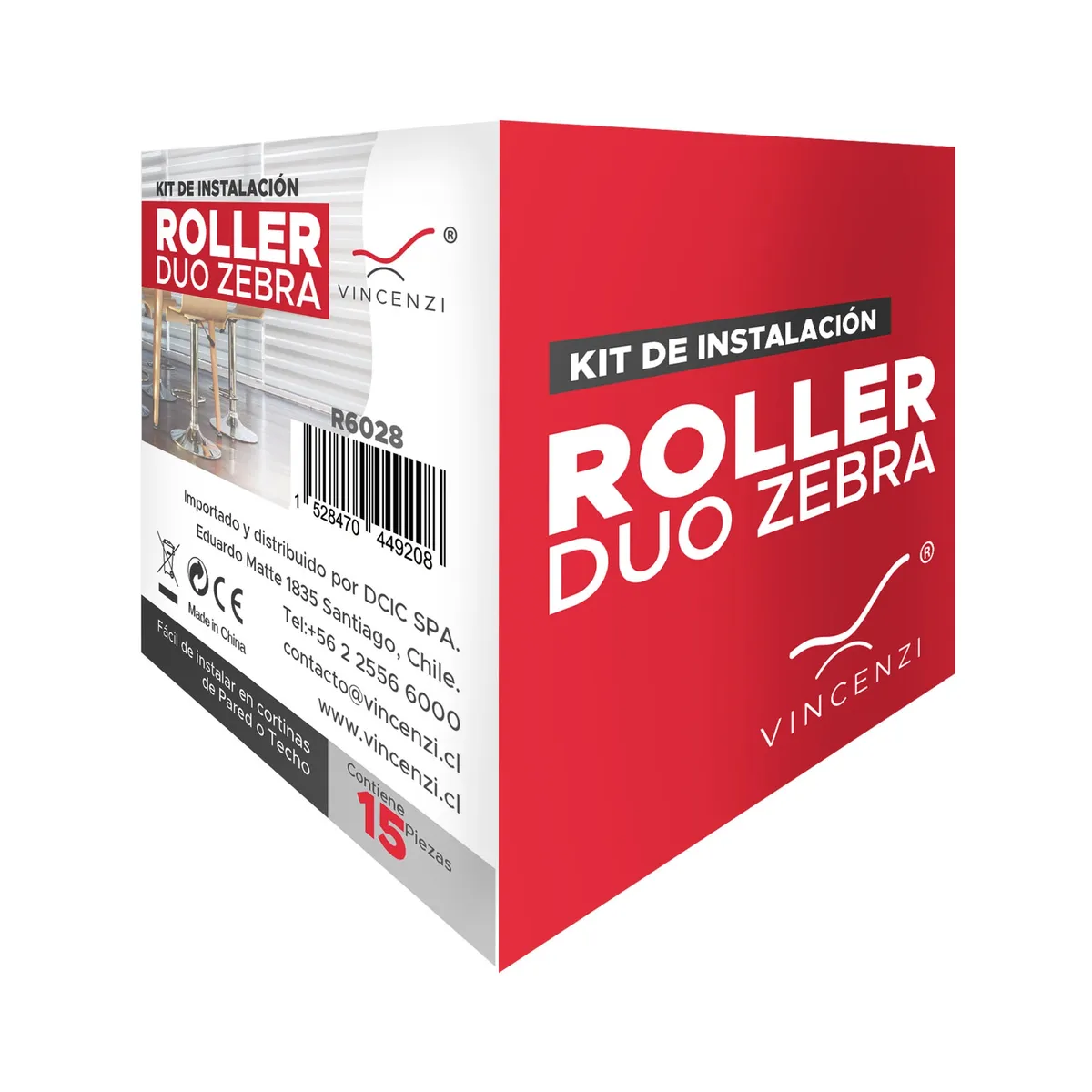 VINCENZI - Kit Instalación Cortina Roller Duo