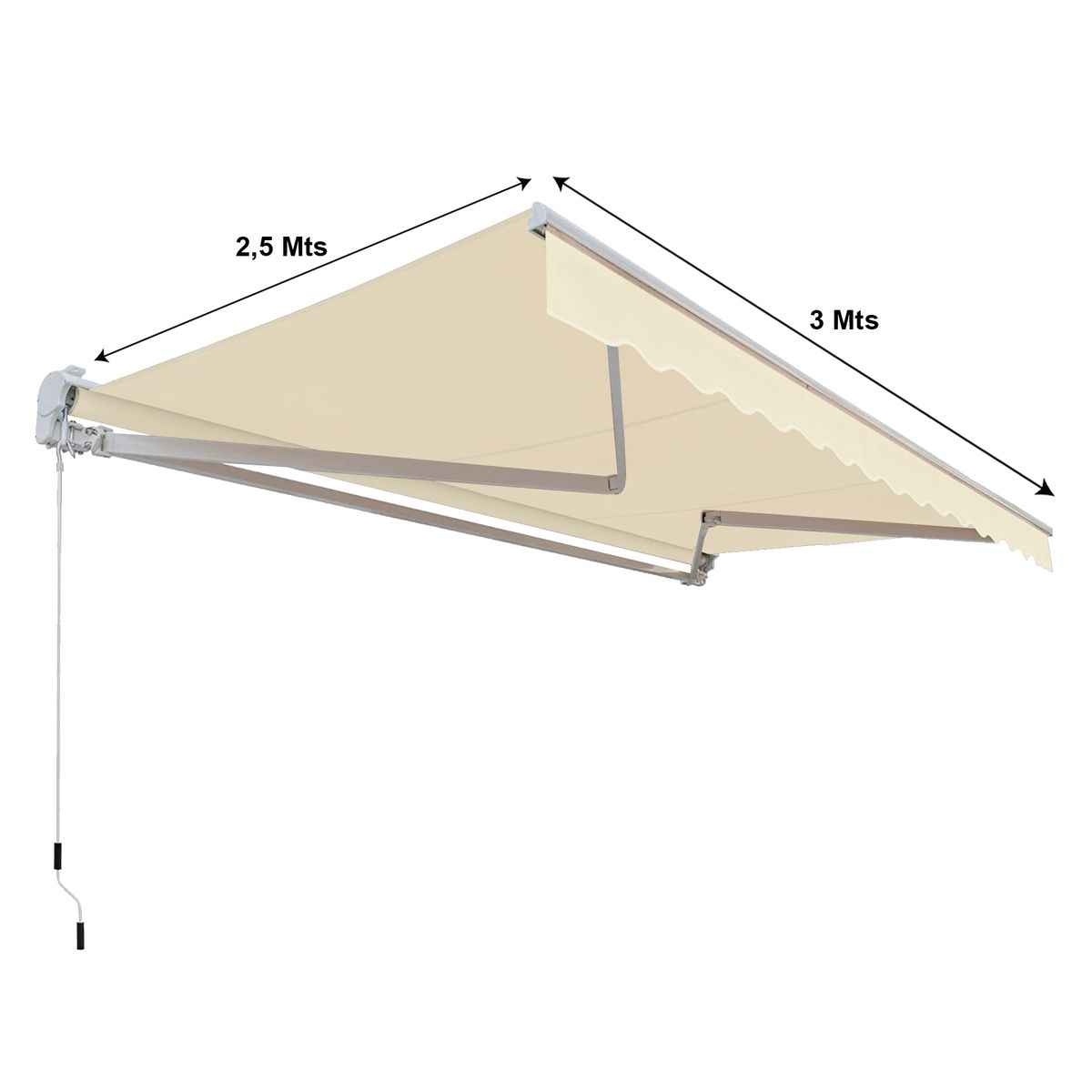 VINCENZI - Toldo Con Brazo Retráctil Terrazas 3x25 Mts Beige