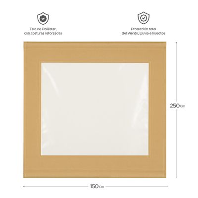 Imagen 2 del producto Cortina Roller Cierre De Terraza Beige 150X250 Cm