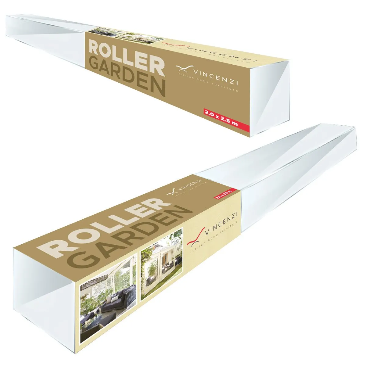 VINCENZI - Cortina Roller Cierre De Terraza Beige 100X250 Cm