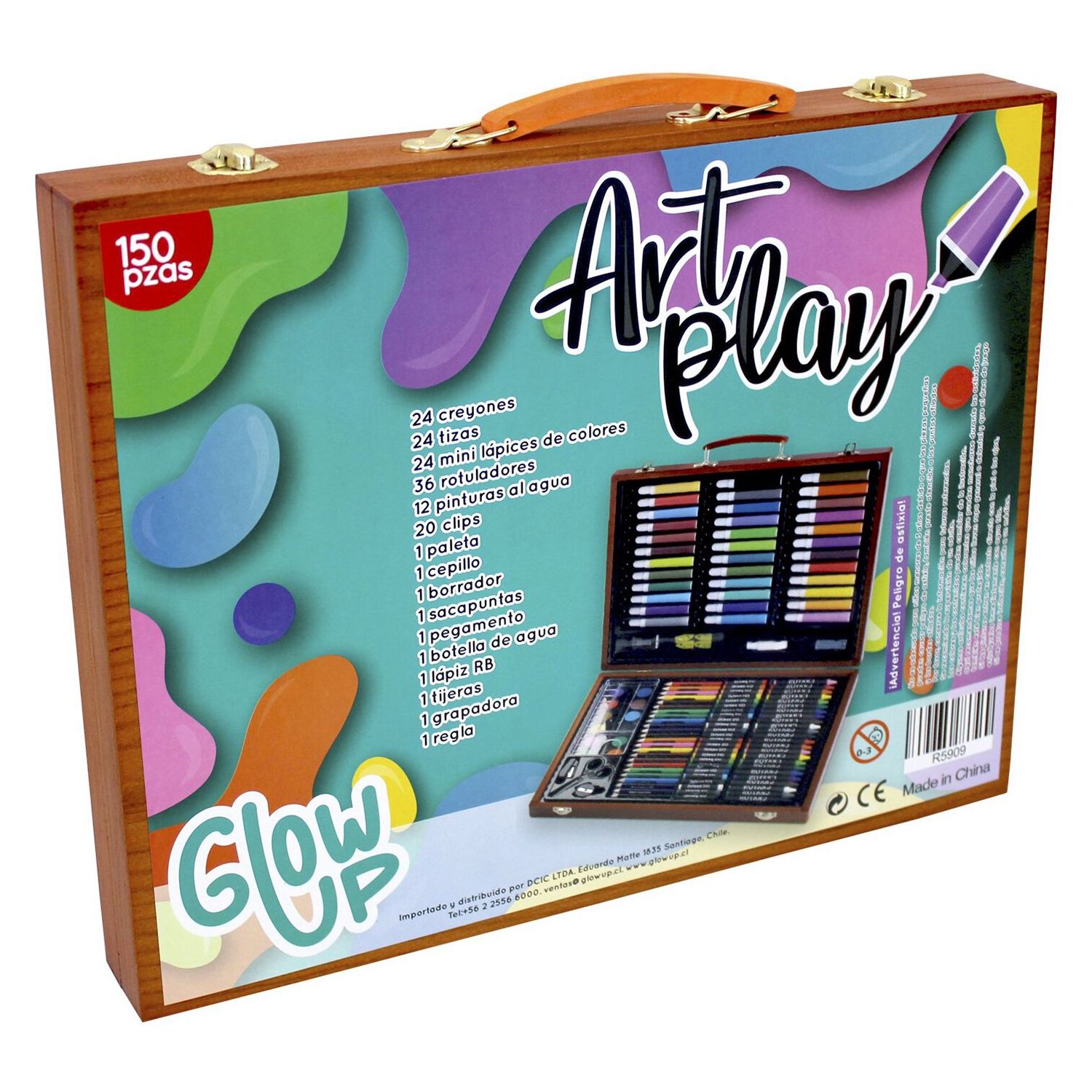 GLOWUP Maleta De Lápices Y Arte Madera 150 Piezas | falabella.com