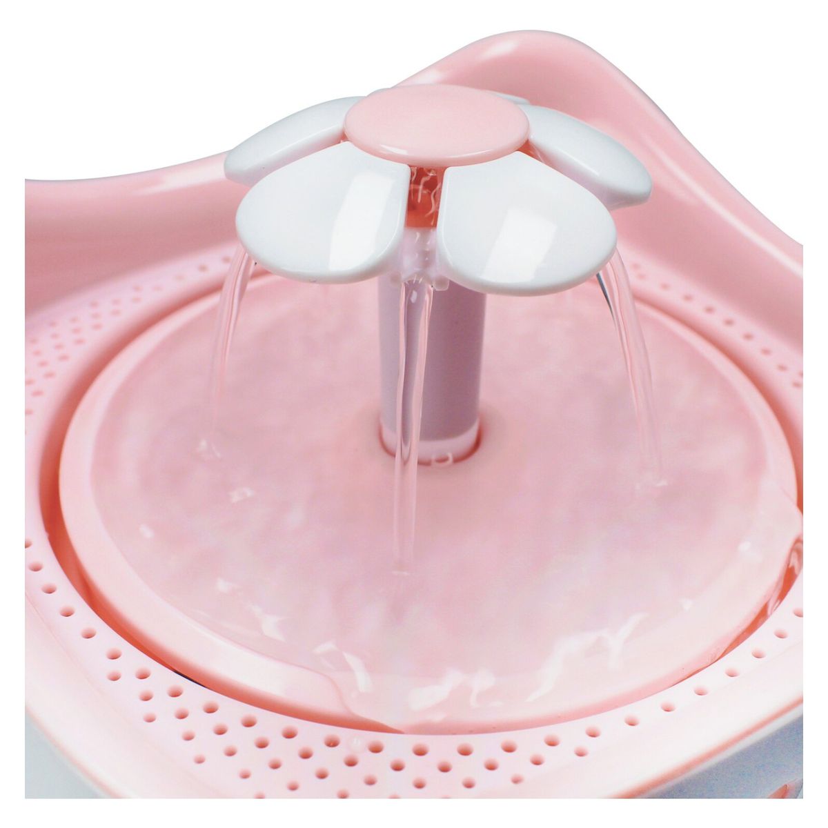 PETWOOW - Fuente De Agua Bebedero  Perros Y Gatos Rosada