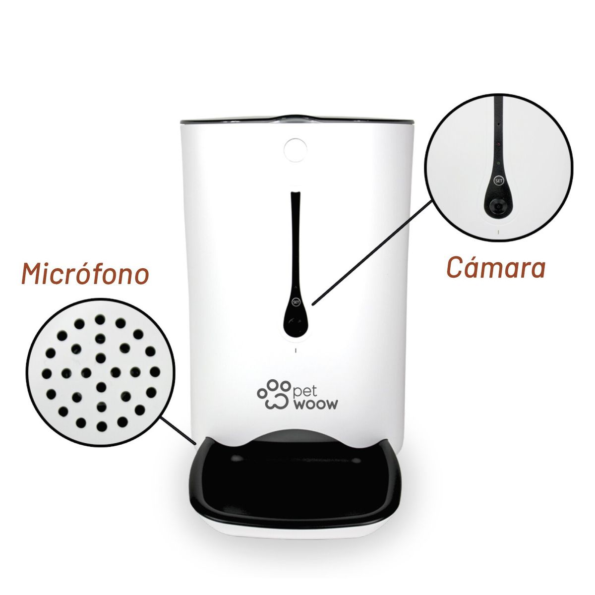 PETWOOW - Dispensador Alimento Mascotas Cámara Y Micrófono