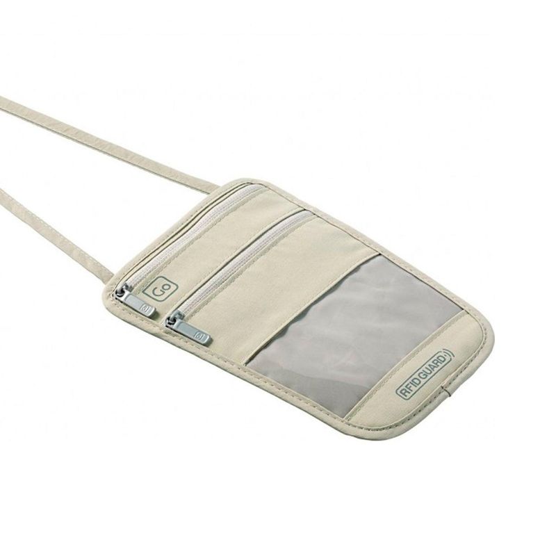 GO TRAVEL - PORTA PASAPORTE CON BLOQUEO RFID - Beige