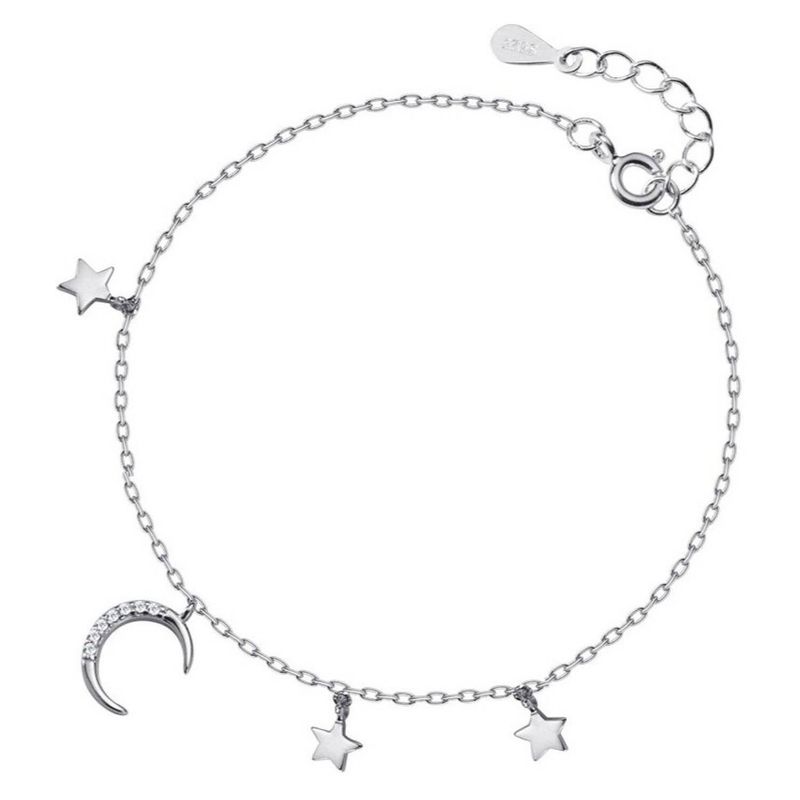 LA GARZA - Pulsera Mujer Plata Luna y Estrella