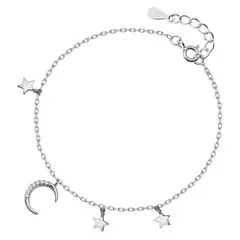 LA GARZA - Pulsera Mujer Plata Luna y Estrella