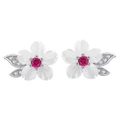 LA GARZA - Aros Mujer Plata Nacar Natural Eva