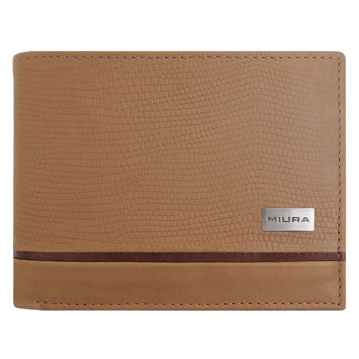 MIURA - Billetera Hombre Mod Bartolomeo Camel 100 % Cuero Natural.