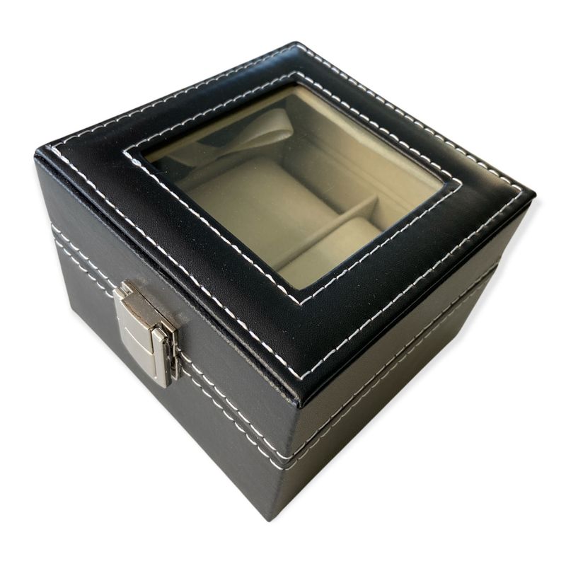 GENERICO - Caja Organizadora Estuche De 2 Relojes Ecocuero