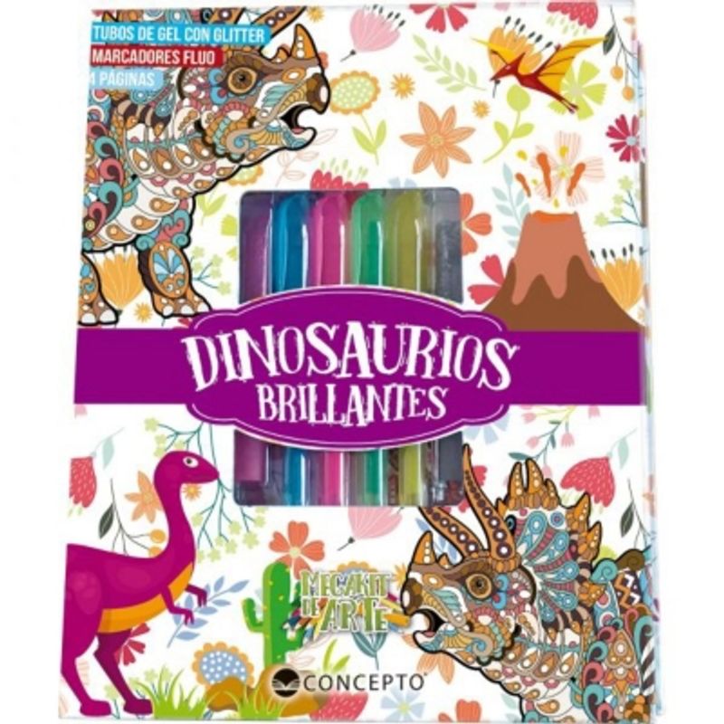 LATINBOOKS - Megakit De Arte -Dinosaurios Brillantes