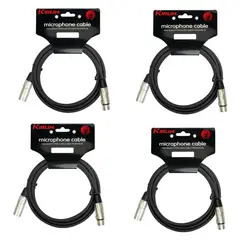 KIRLIN - Pack 4 Cables Micrófono Xlr 3 Mt