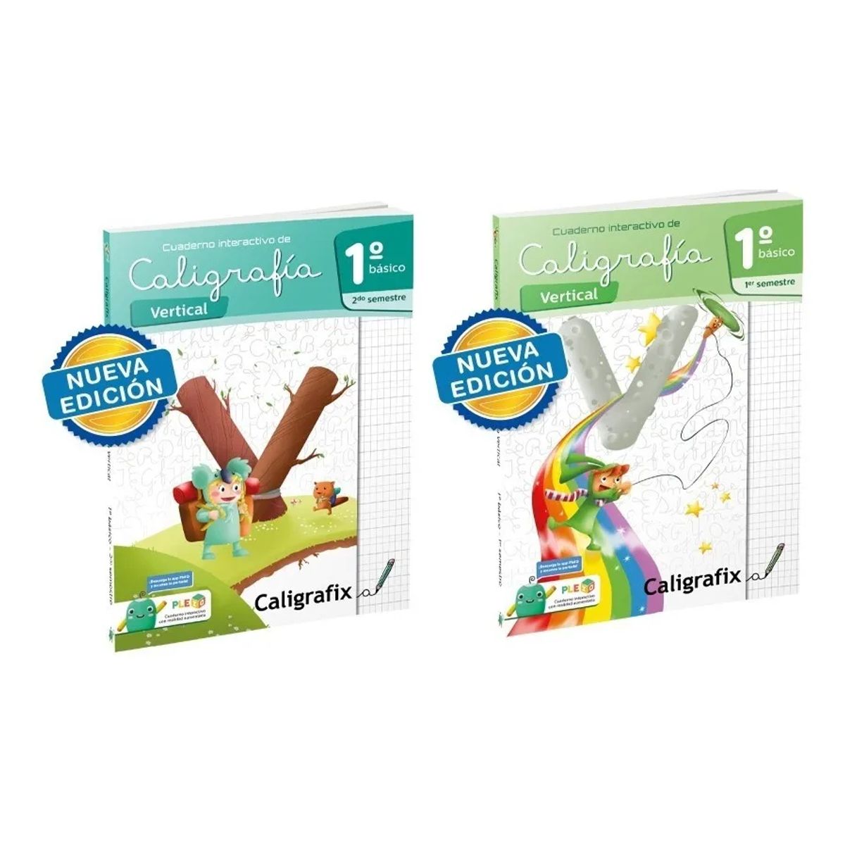 CALIGRAFIX - Pack Caligrafix 1 Basico Vertical 1 y 2 Semestre, Edicion Actualizada