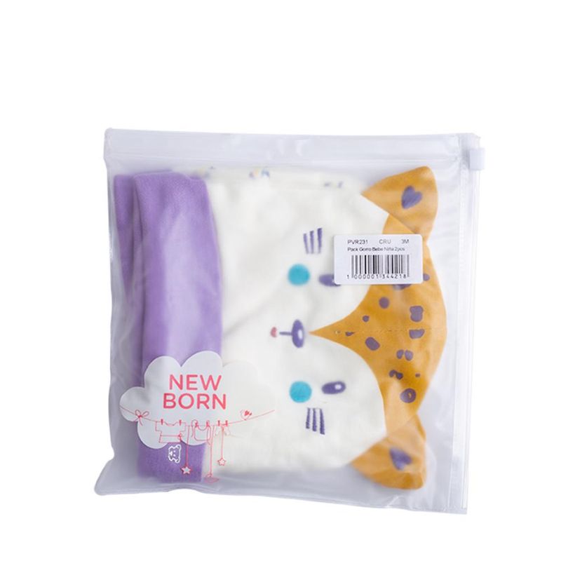 PILLIN - Pack Gorro Bebe 2Pcs Niña Crudo Pillín PILLIN