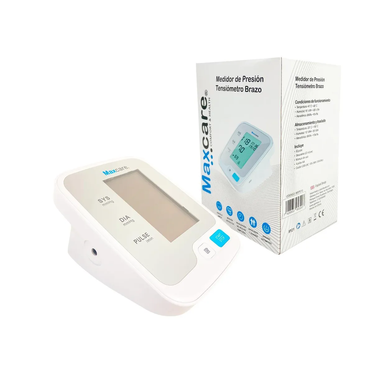 MAXCARE - Medidor De Presión Tensiómetro Brazo Maxcare MAXCARE