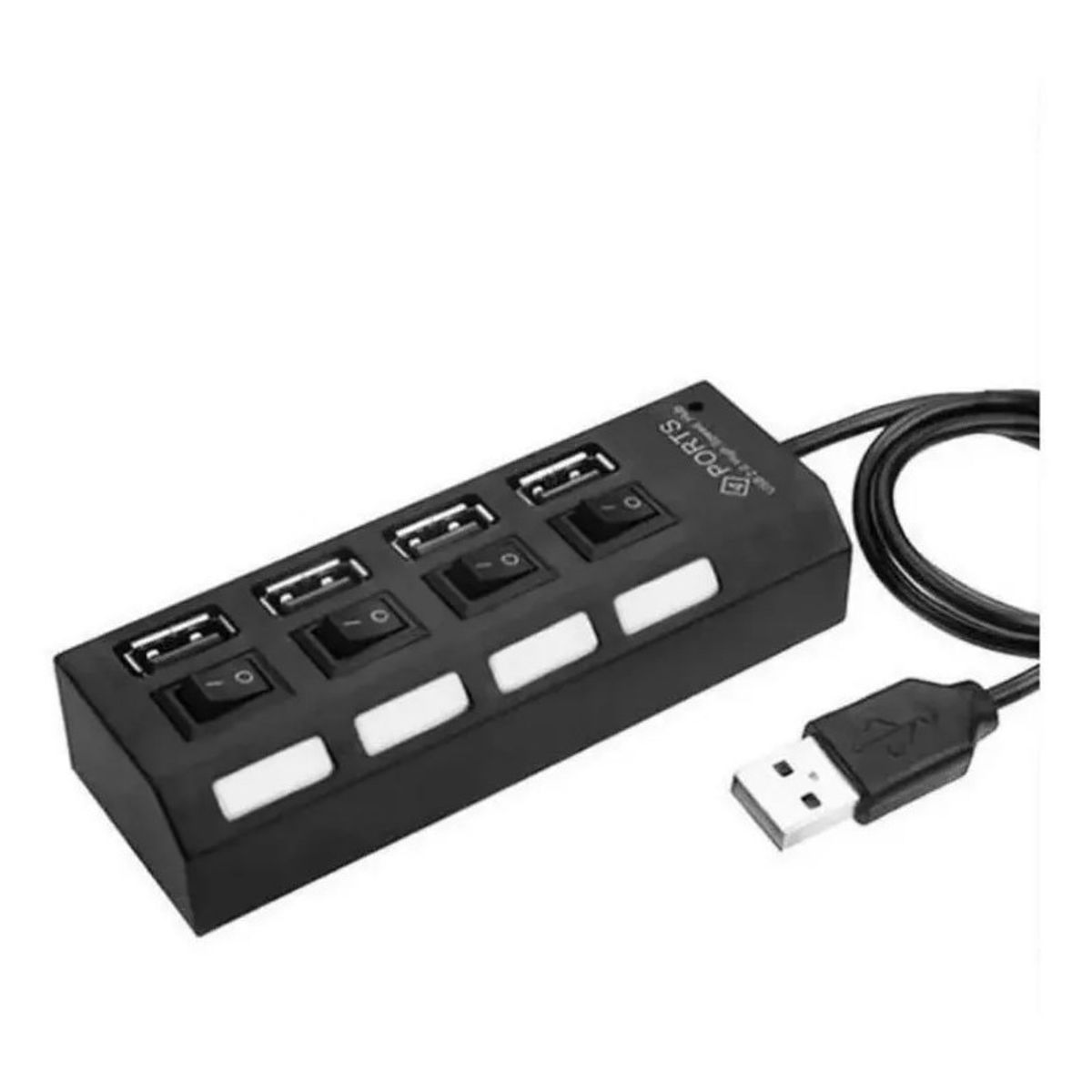 GENERICO - Hub Irm Usb 4 Puertos Independientes Con Interruptor Y Led
