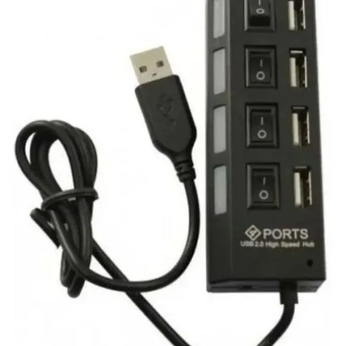GENERICO - Hub Irm Usb 4 Puertos Independientes Con Interruptor Y Led