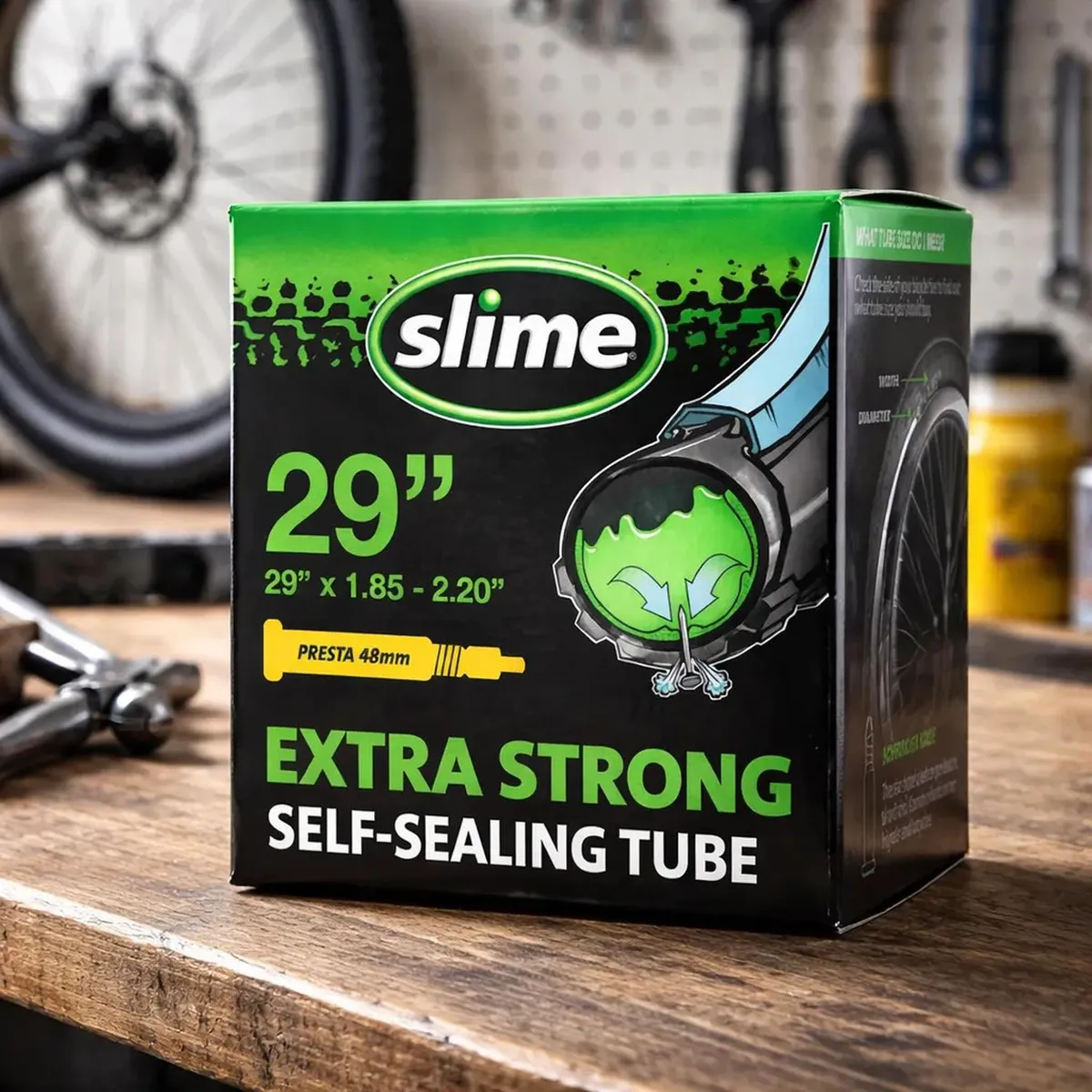 SLIME - Cámara Antipinchazo Aro 29-Mountain Bike Valvula Presta