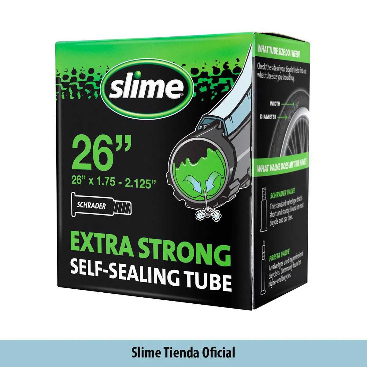 SLIME - Cámara Antipinchazo Aro 26-Mountain Bike Slime
