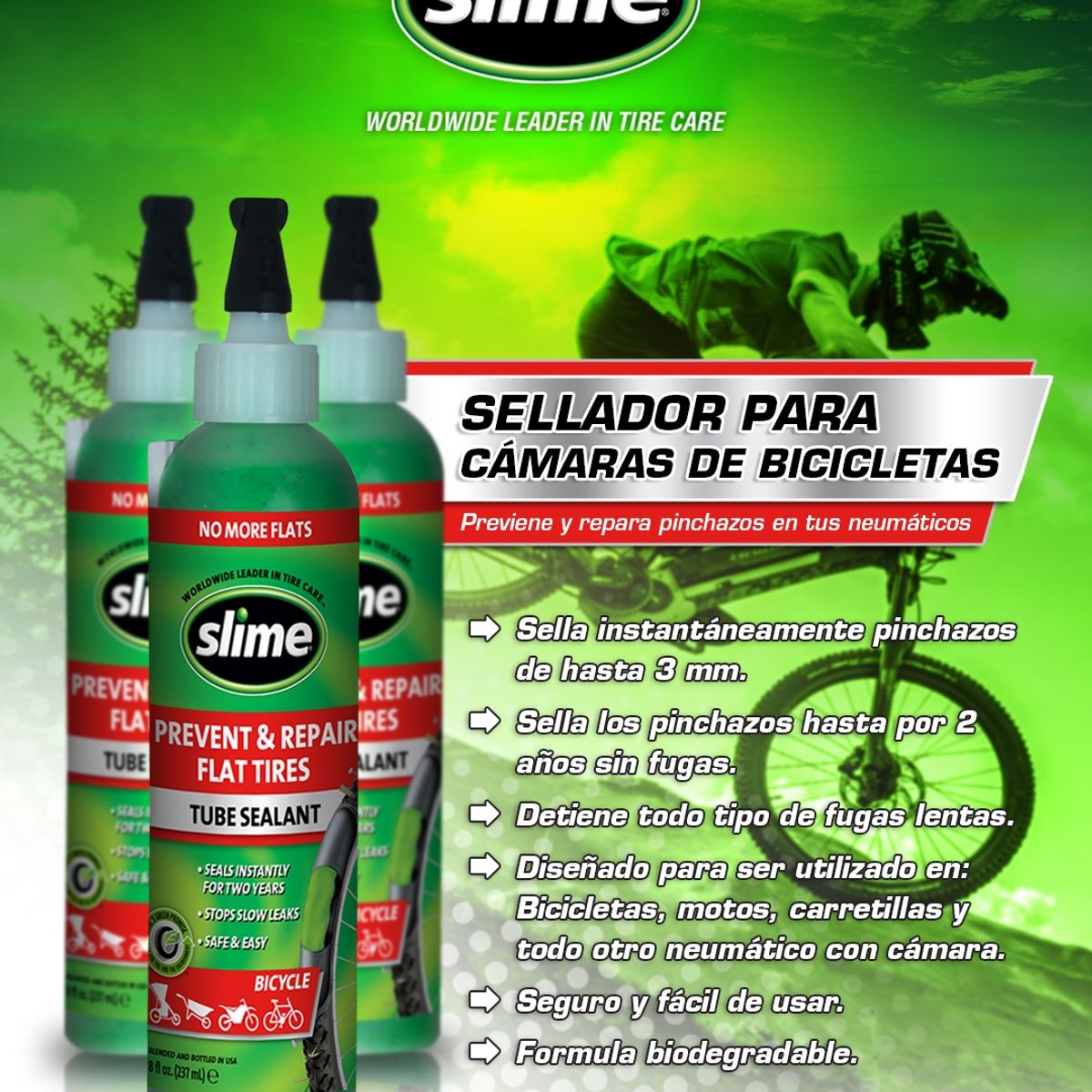 SLIME - Sellador de Neumáticos con Cámara 8oz Slime 