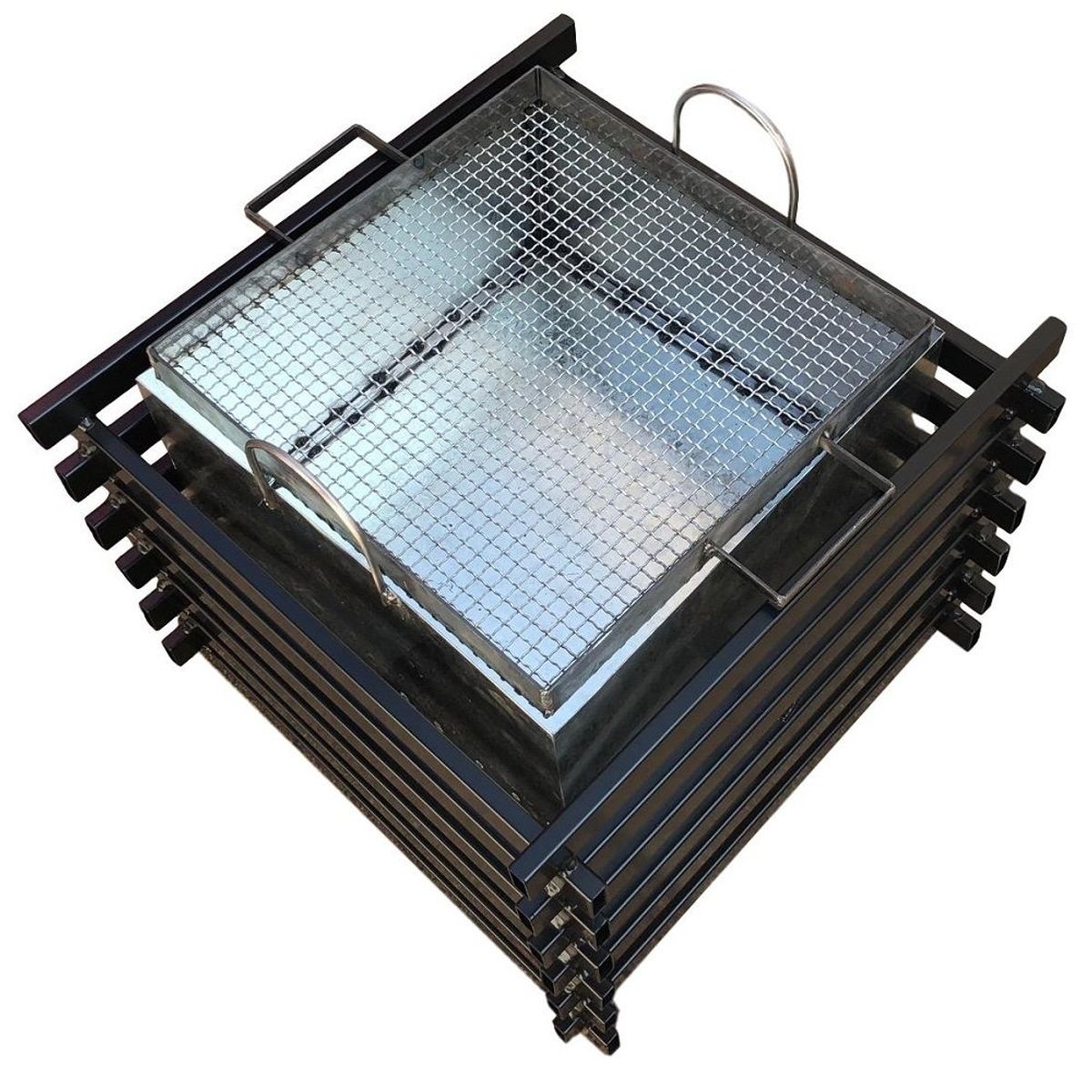 KAS - Brasero Fogón De Fierro Cuadrado Con Parrilla