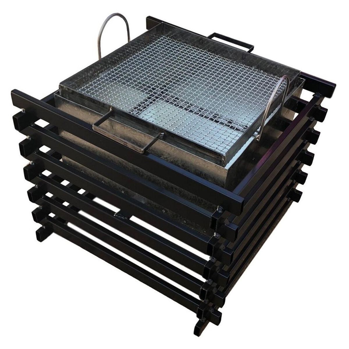 KAS - Brasero Fogón De Fierro Cuadrado Con Parrilla