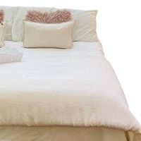 Set Piecera Lino Crudo 90 X 260 2 Cojines 50 X 30