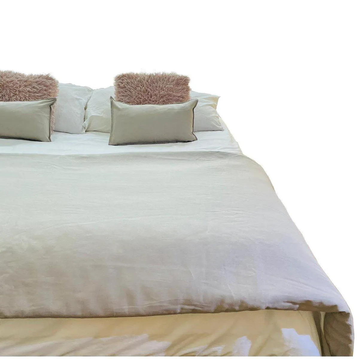 ANTONIA PAZ - Set Piecera Lino Visón 80 X 160  1 Cojín 50 X 30