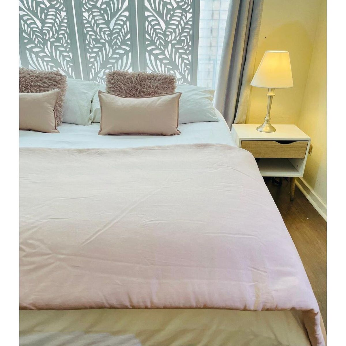 ANTONIA PAZ - Set Piecera Lino Rosado Nude 90 X 230  2 Cojines