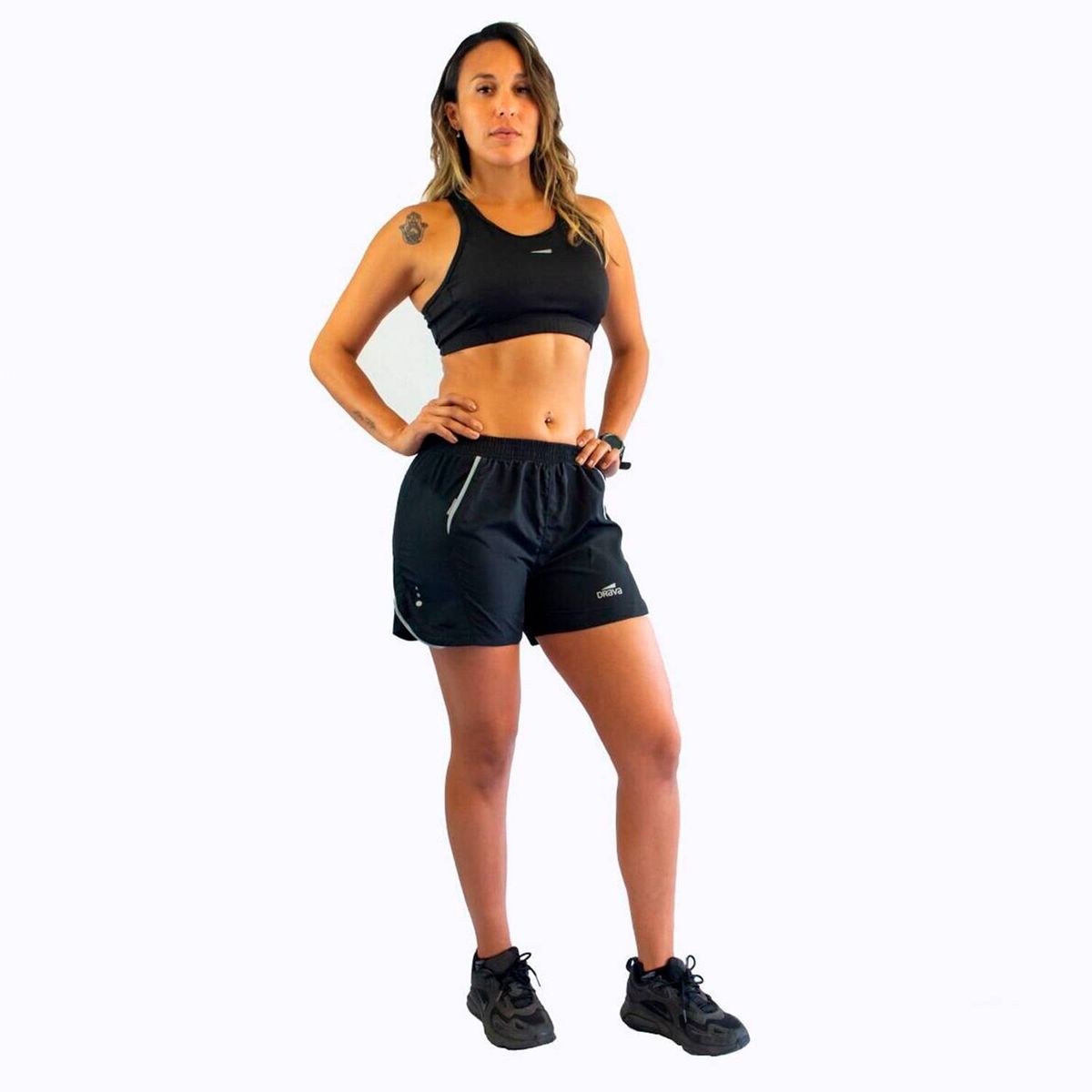 DRAVA - Short con calza drava game black woman