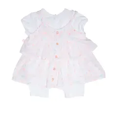 PILLIN - Conj Bebé Algodón Verano Niña Blanco