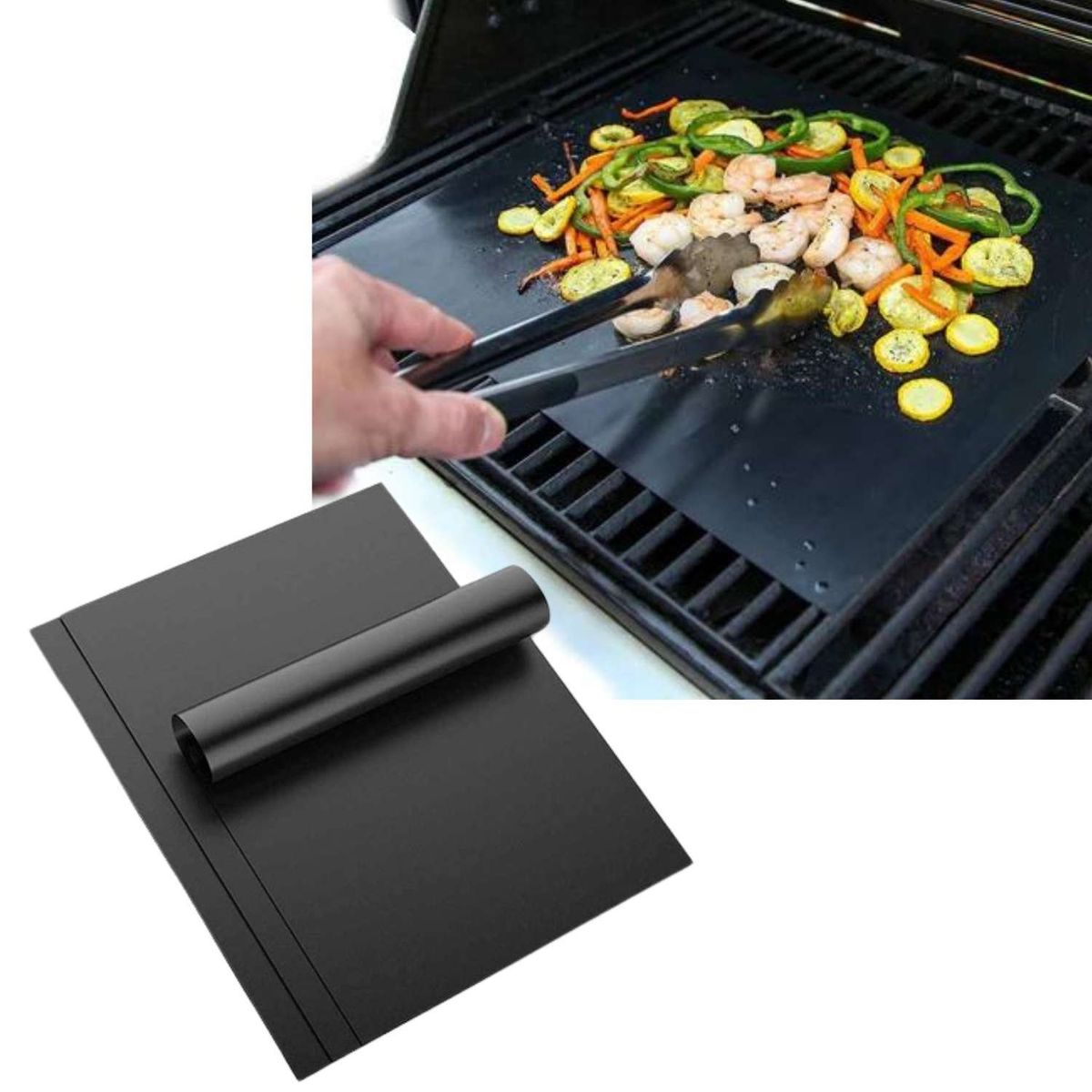 SOHOGAR - Set 3 láminas antiadherentes reutilizables para parrilla