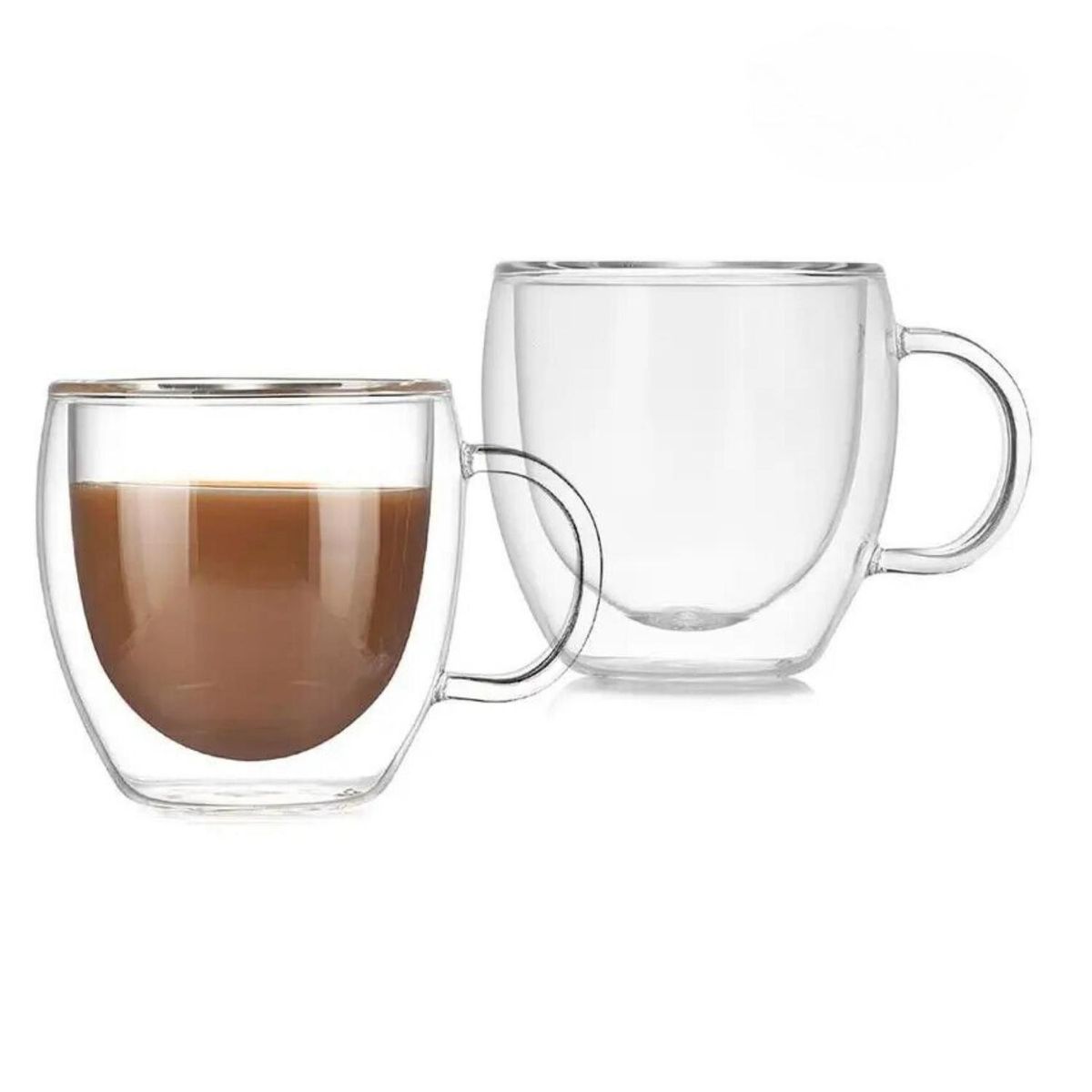 SOHOGAR - Set 2 mugs vidrio doble pared 250 ml
