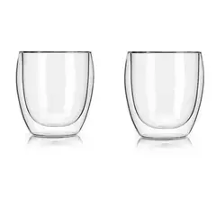 GENERICO - Set 2 vasos de café vidrio doble pared 300 ml