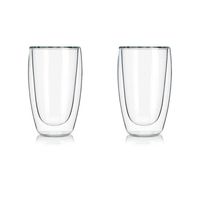 Set 2 vasos de café vidrio doble pared 400 mlo