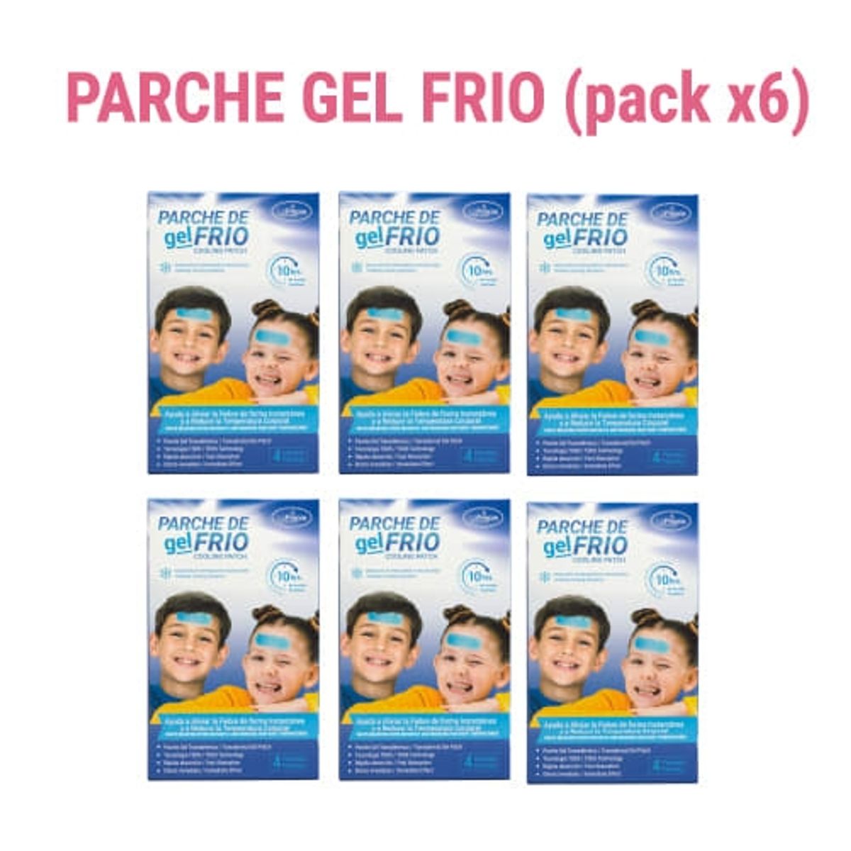 LA PREPIE - PARCHE GEL FRIO, AYUDA A BAJAR LA FIEBRE, DOLOR DE CABEZA X6