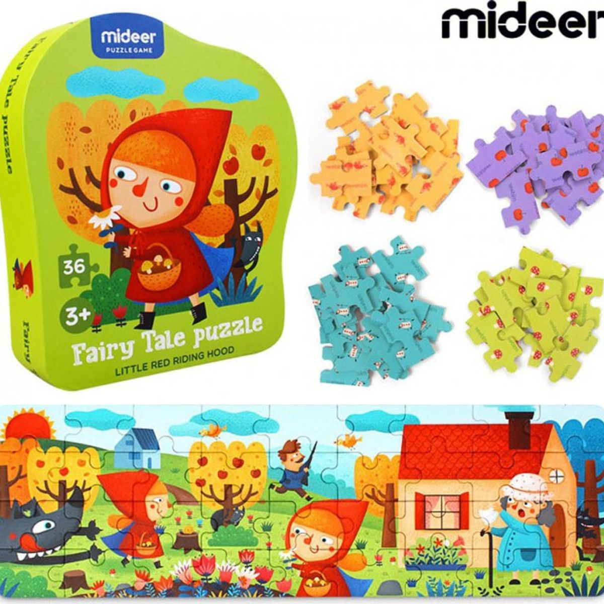 MIDEER - Puzzle Caperucita Roja - Rompecabezas
