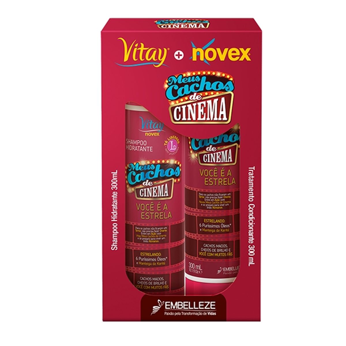 NOVEX - Kit Novex Shampoo Y Acondicionador Meus Cachos Cinema 300ml