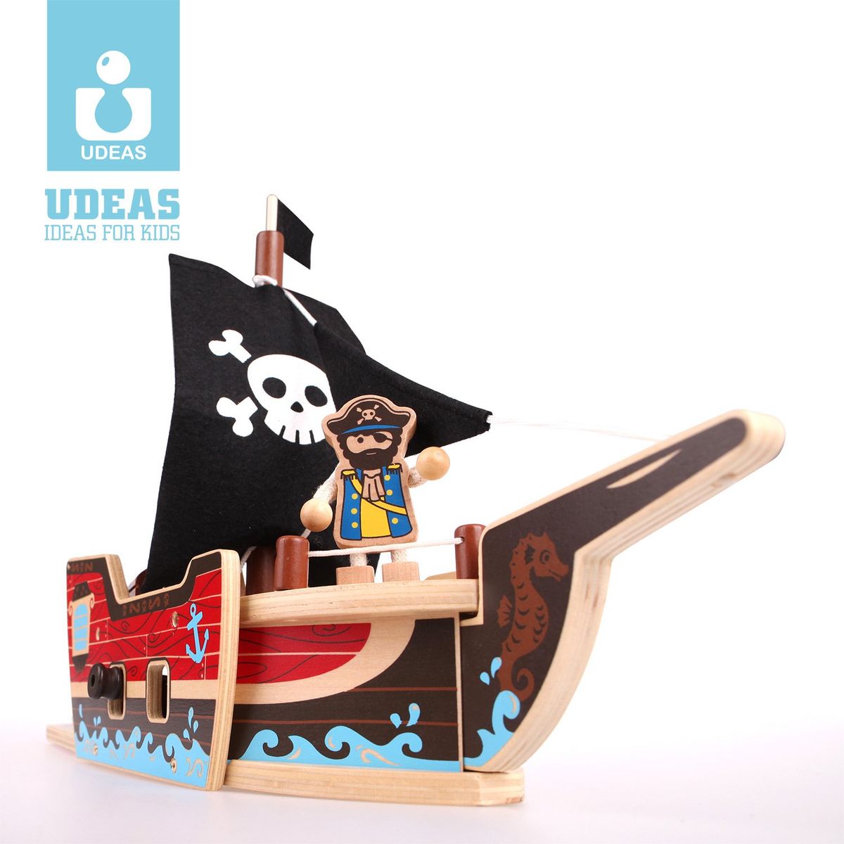 UDEAS - Barco Pirata Armable de Madera