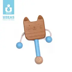 UDEAS - Mini Sonajero Gatito de Bambú