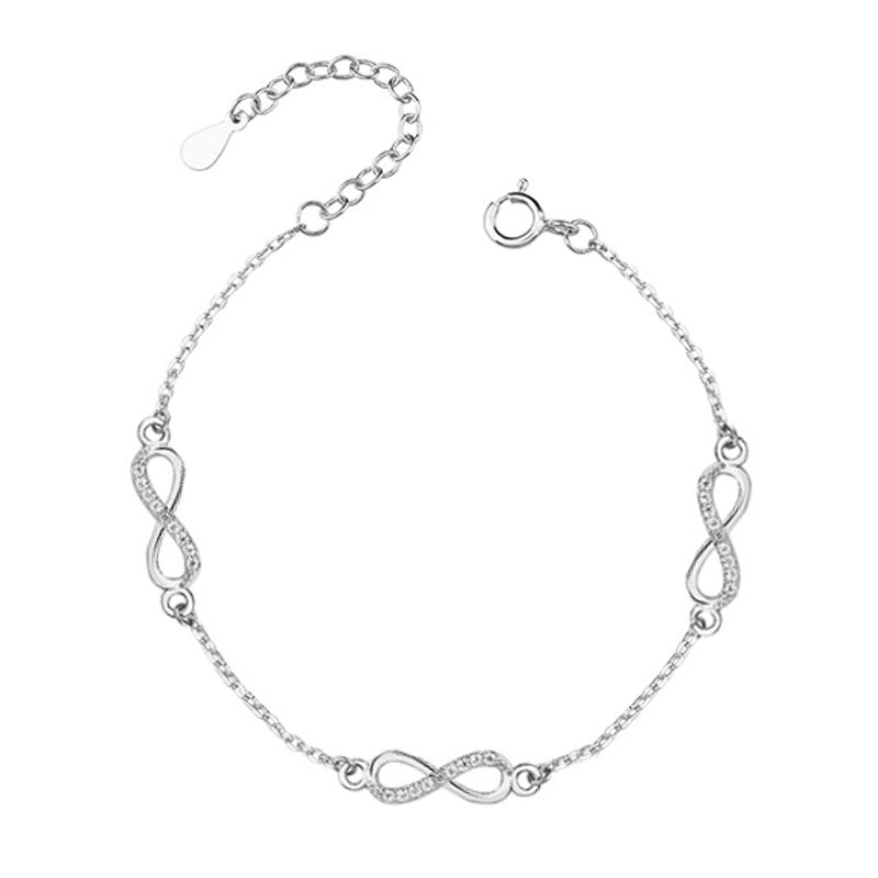 ZUZA COLLECTION - Pulsera con Tres Símbolos de Infinito - Plata 925.