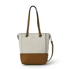 AMPHORA - Cartera dos asas grande manila blanco especial