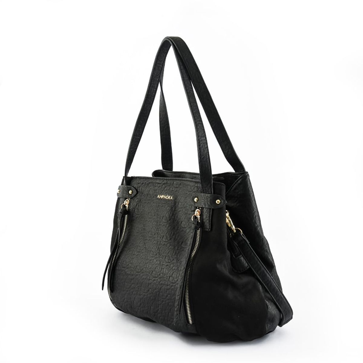 AMPHORA - Cartera tote tres divisiones clou grande negro