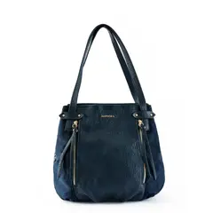 AMPHORA - Cartera Dos Asas Tres divisiones grande clou azul oscuro