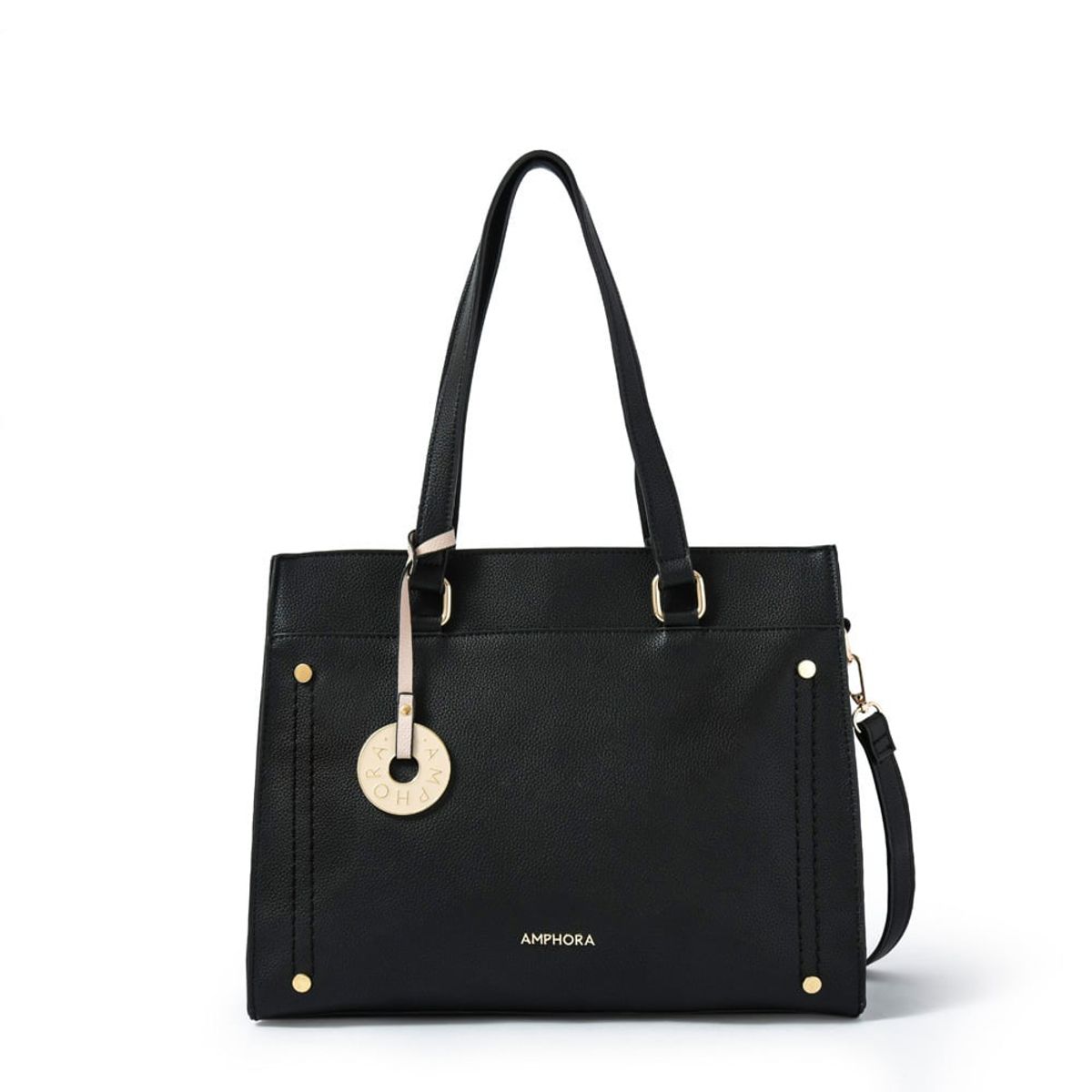 AMPHORA - Cartera tote tres divisiones alina mediana negro