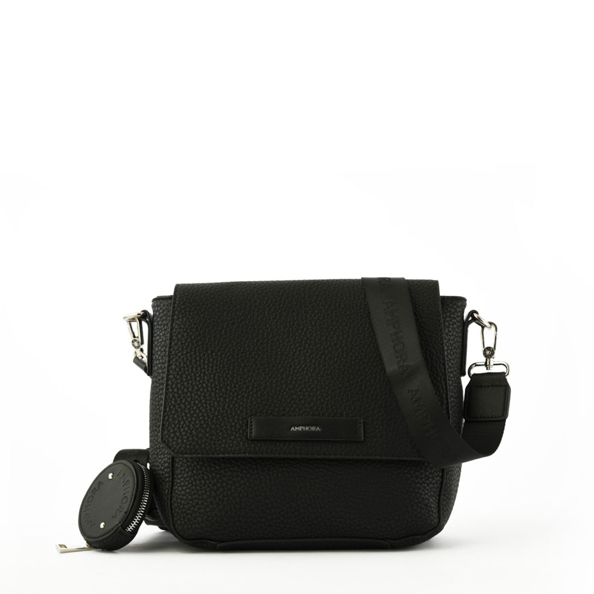 AMPHORA - Cartera bandolera mediana cameleon negro