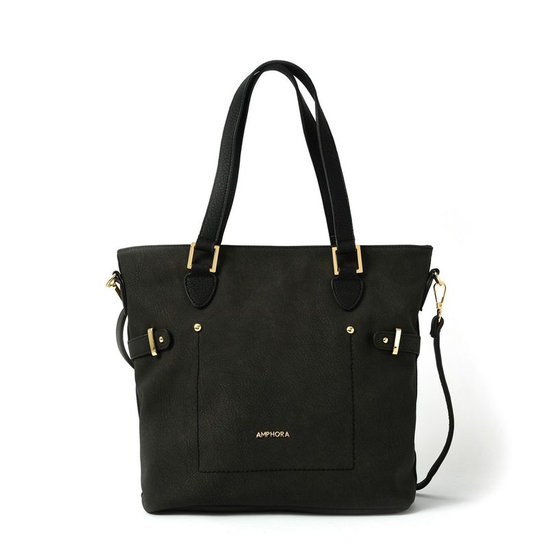 AMPHORA - Cartera Dos Asas Tres divisiones grande fifika negro