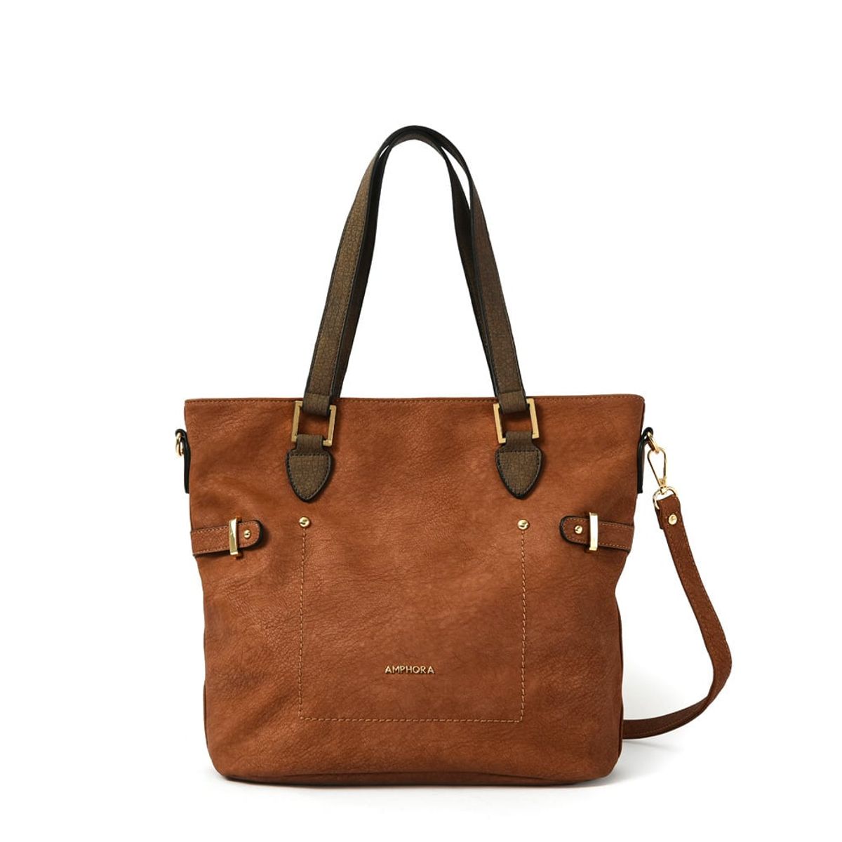 AMPHORA - Cartera Dos Asas Tres divisiones grande fifika cafe medio