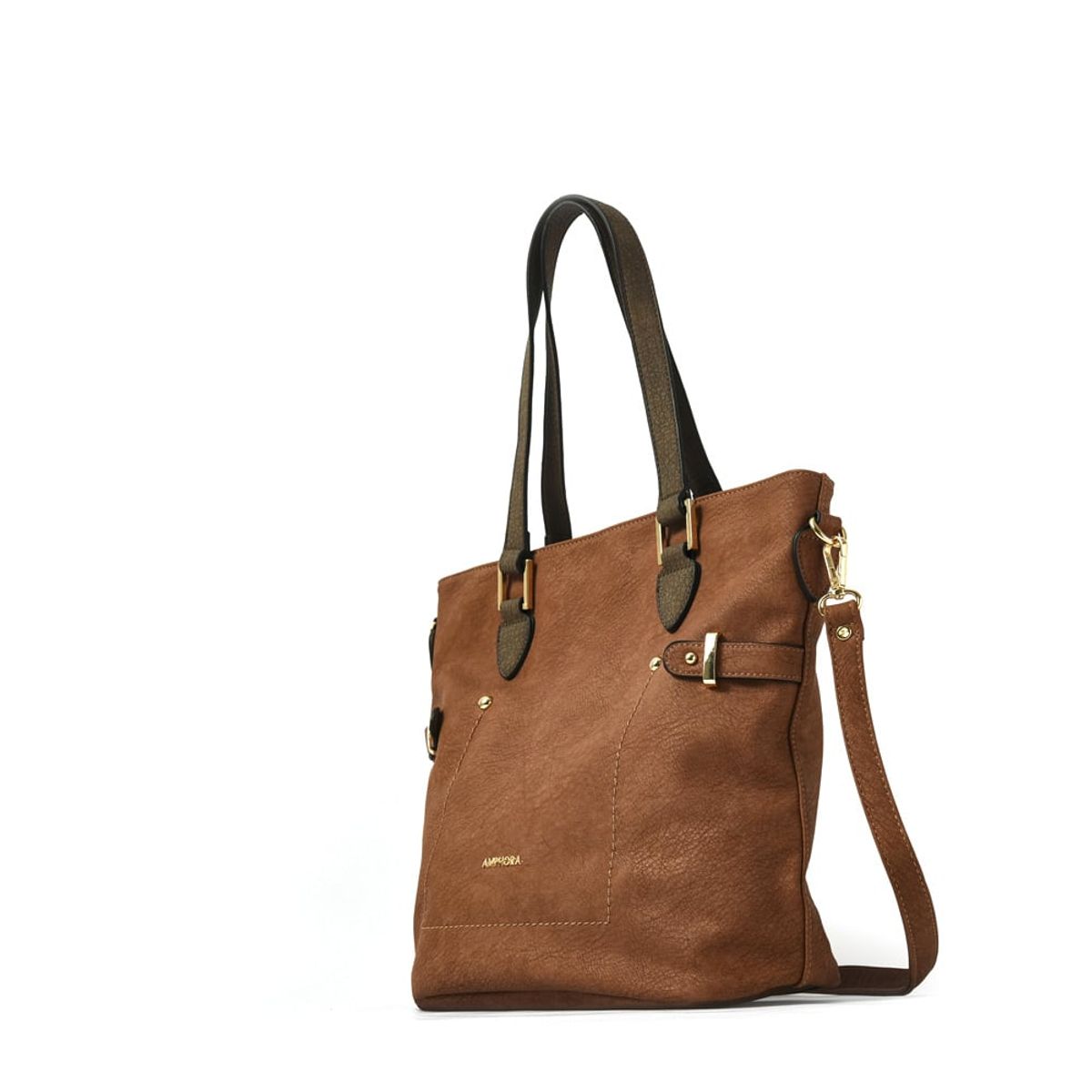 AMPHORA - Cartera Dos Asas Tres divisiones grande fifika cafe medio