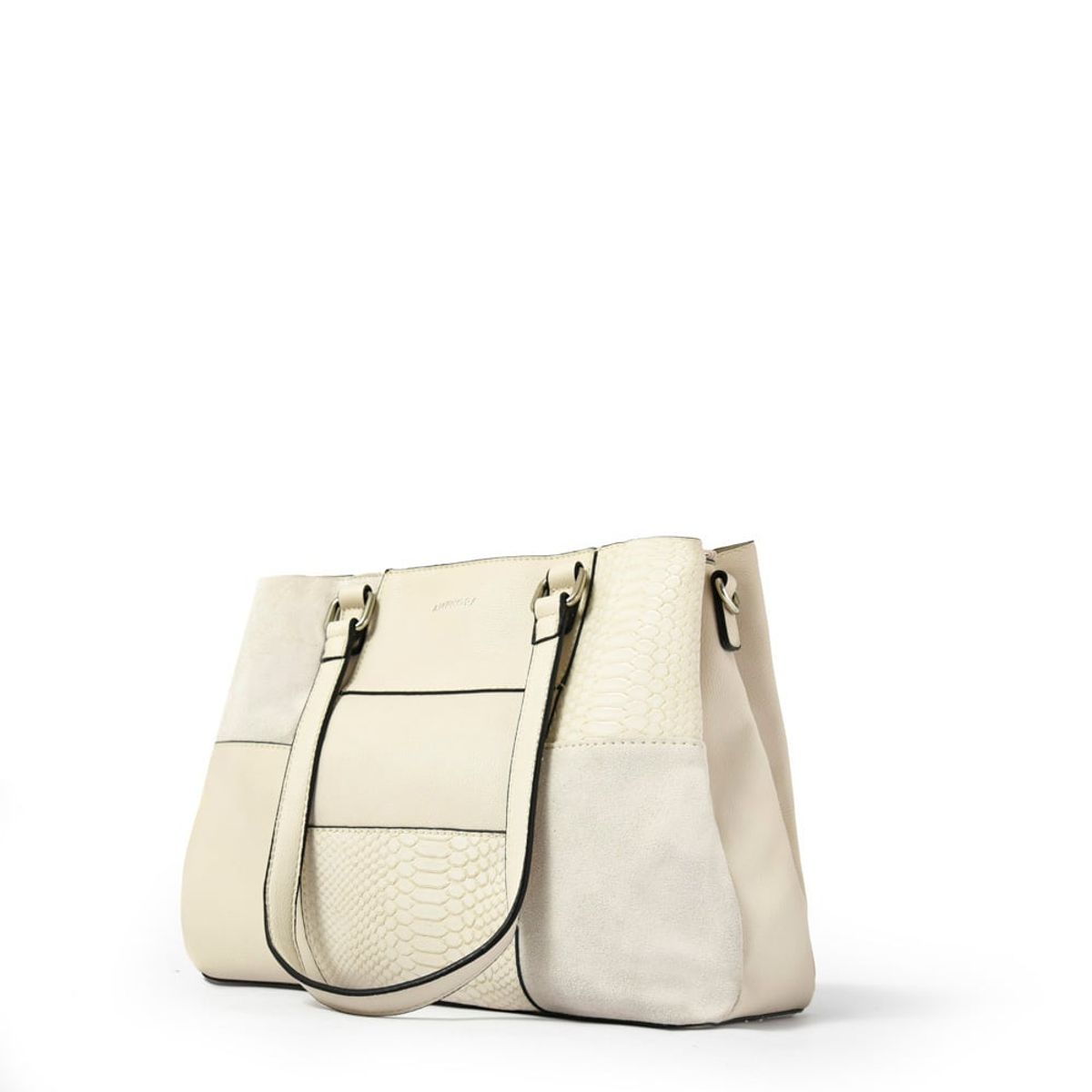 AMPHORA - Cartera Dos Asas Tres divisiones grande daranita blanco
