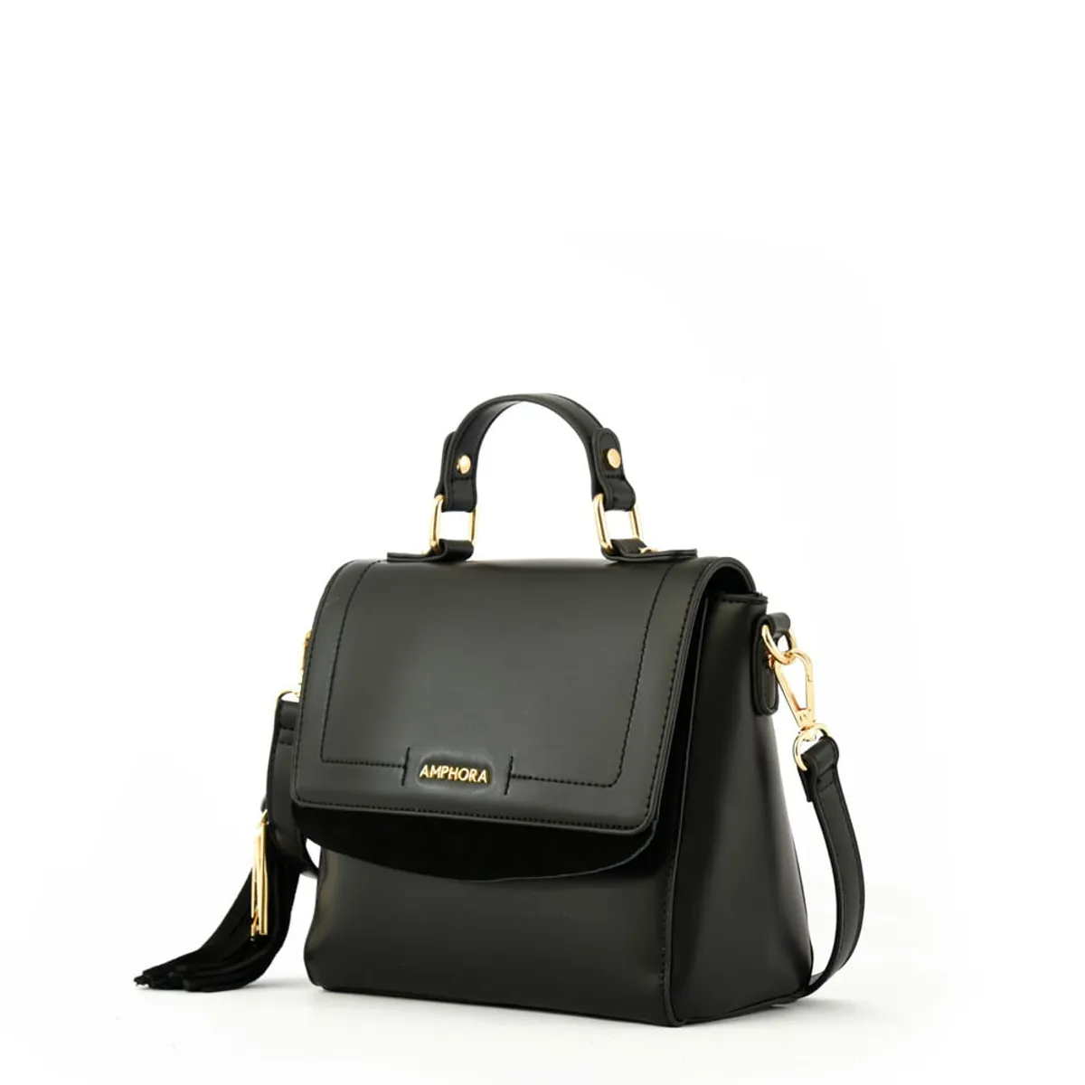 AMPHORA - Cartera bandolera mediana familie negro